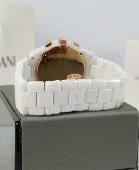 Armani Ceramic White Roman Watch