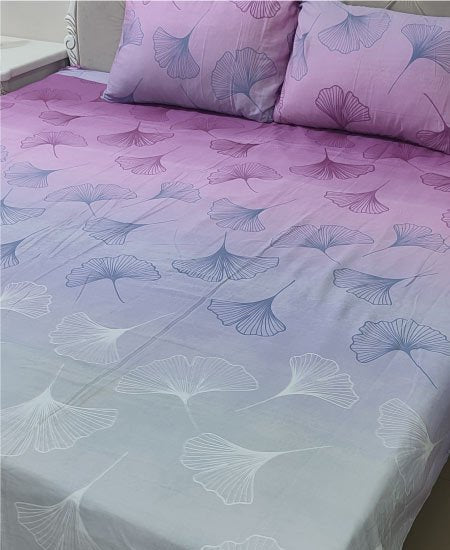 Cotton Satin Bedsheet Plum Flaura TC-240 Jungle Tree