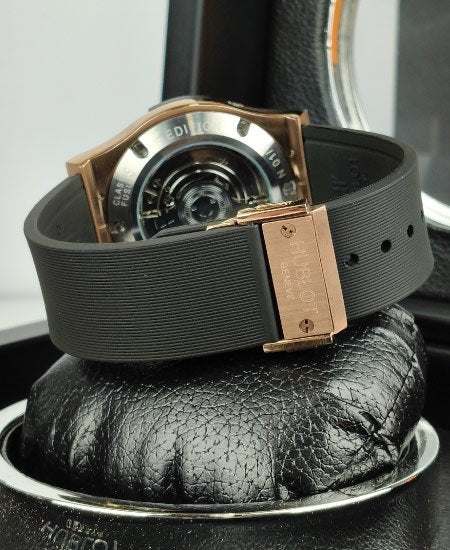 Hublot Watch Black Fusion Skeleton Calander Rose Gold
