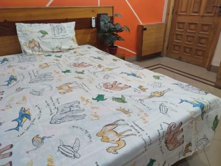 Single bed sheet animals cartoon