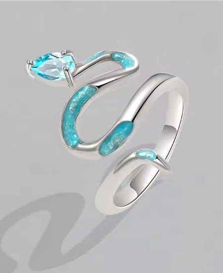 Jungle Tree 925 Sterling Silver Snake Rings