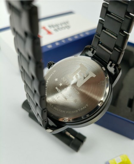 Never Stop Black Red Wheel Men's Watch