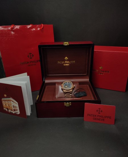 PATEK PHLIPE Nautilus Rose Gold Skeleton Black Dail Watch