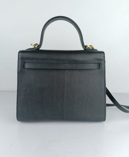 Hermes Kelly Handbags Mate Black in Original Leather