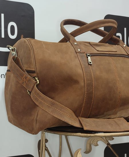 Vintage Leather Duffel Large Handmade Bags Brown bag Carry