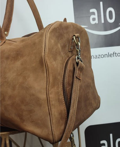 Vintage Leather Duffel Large Handmade Bags Brown bag Carry