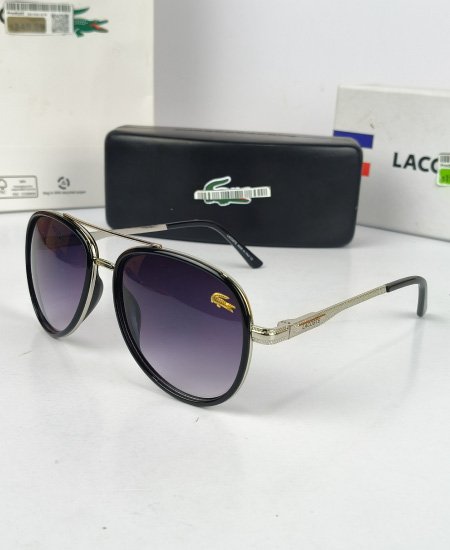 1.2 Lacste Silver Black Aviator Sunglasses Lac07
