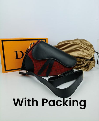 1.9 DI-OR Saddle Red Leather Handbag