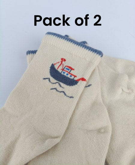 Z Kid's Cotton Winter Socks Pack of 2 (1Y-2Year) D6