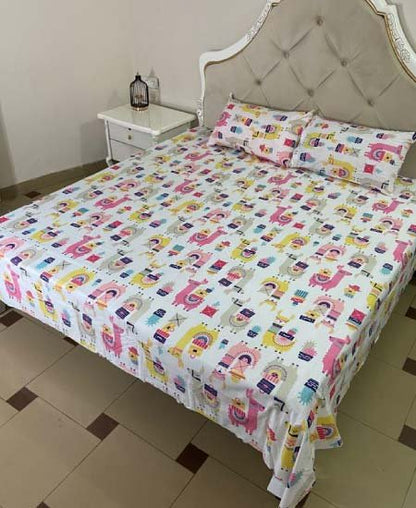 Lama Cartoon Bed Sheet Set