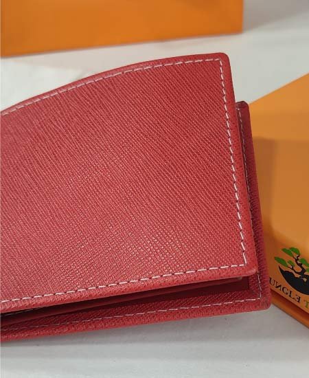 Jungle Tree Red Leather Wallet 001