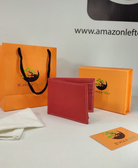 Jungle Tree Red Leather Wallet 001