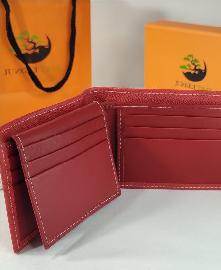 Jungle Tree Red Leather Wallet 001
