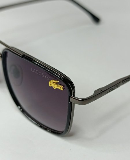 Lacste Metallic Black Sunglasses-LOCAS01