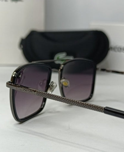 Lacste Metallic Black Sunglasses-LOCAS01