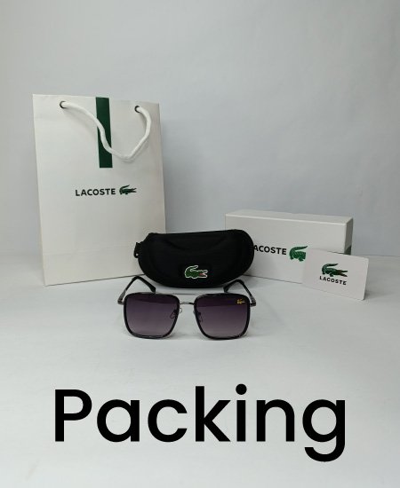Lacste Metallic Black Sunglasses-LOCAS01