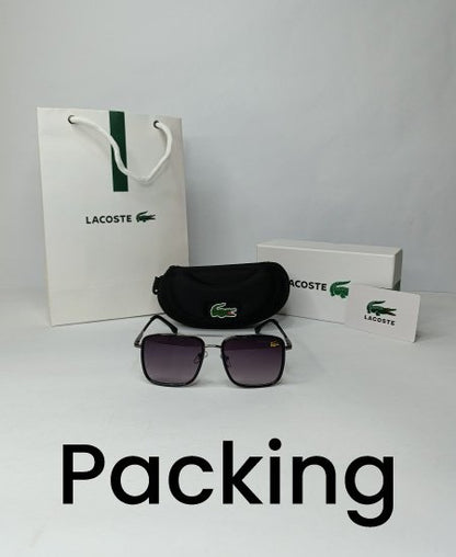 Lacste Metallic Black Sunglasses-LOCAS01