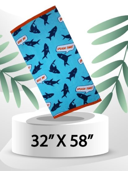 Kids Cotton Sharks Towels