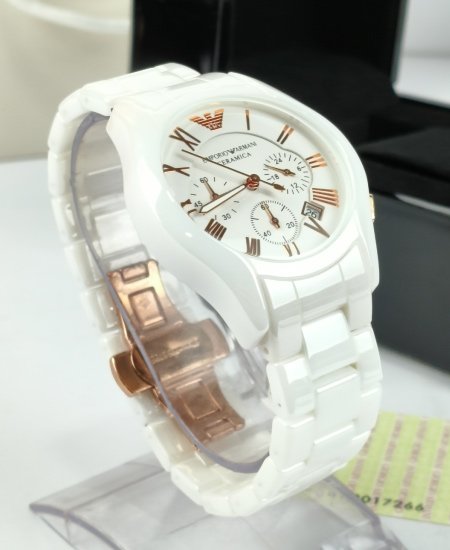Armani Ceramic White Roman Watch