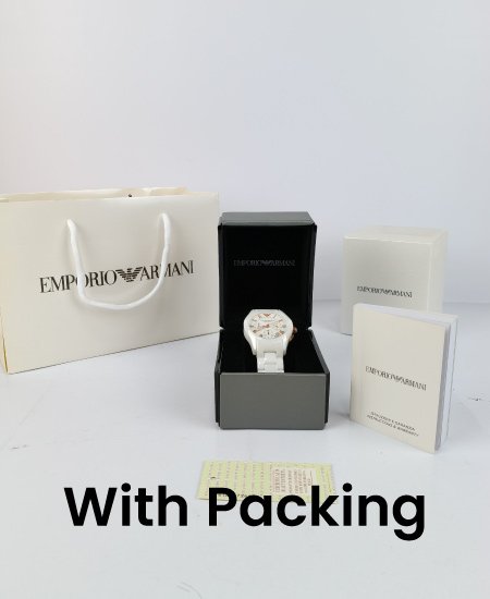 Armani Ceramic White Roman Watch