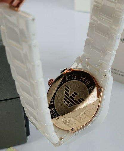 Armani Ceramic White Roman Watch