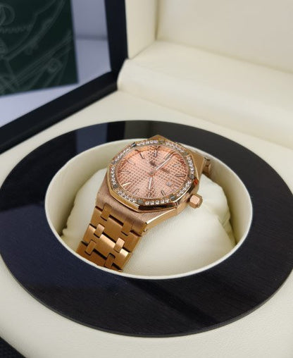 Audemars Piguet Royal Oak 15450ST Rose Gold with Diamond Bezel