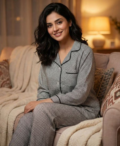 Black Dots Night Suit Zara Women's
