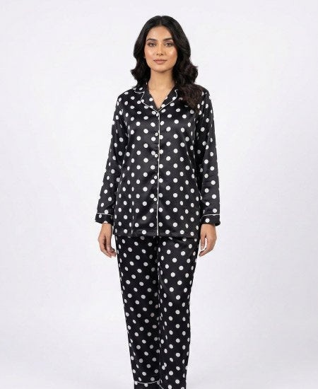 Black Polka Dots Night Suit Zara Women's
