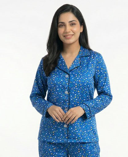 Blue Multi Dots Night Suit Zara Women's
