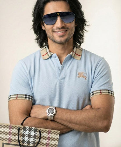 Burberry Ice Blue Polo Shirt