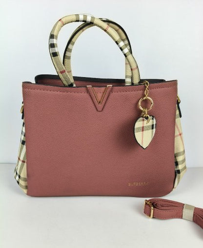Burberry Ladies Coffee Pink Handbag