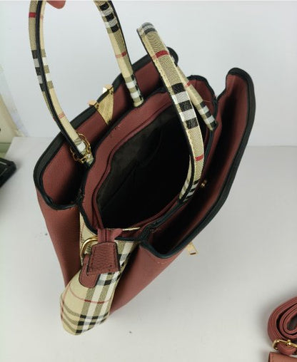 Burberry Ladies Coffee Pink Handbag