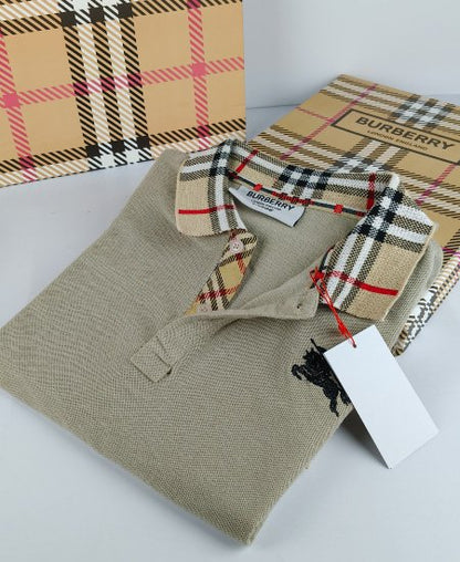 Burberry Stone Gray Polo Shirt P1