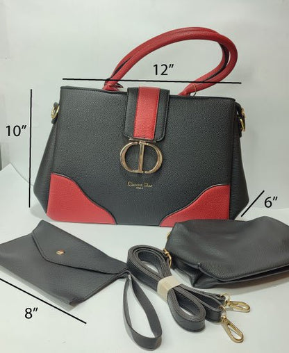 C Dior Handbags 3Pc Black Ladies