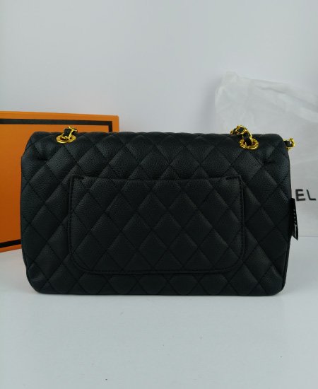 CHANEL Chevron Classic Black Handbag
