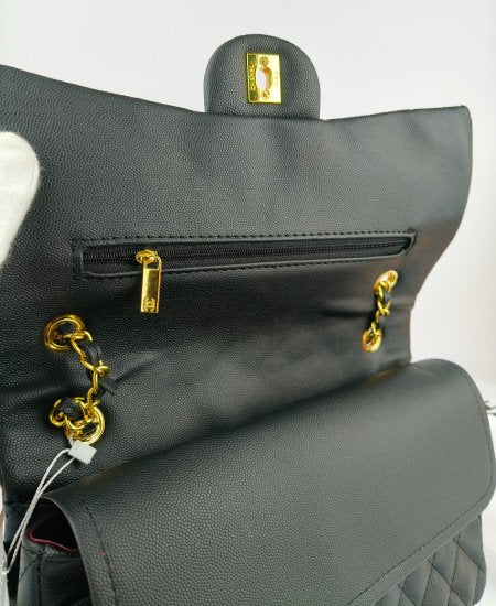 CHANEL Chevron Classic Black Handbag