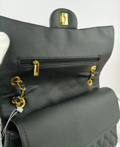 CHANEL Chevron Classic Black Handbag