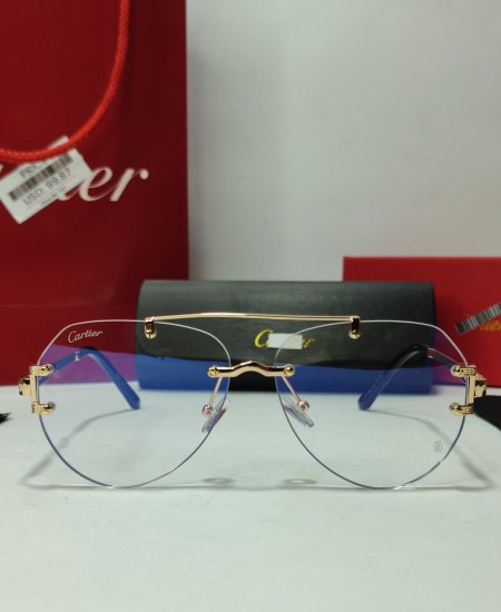 Cartier Gold Aviator Power Glasses Frame-CRT22