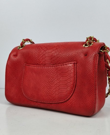 Chanel Red Snake Double Flap Bag