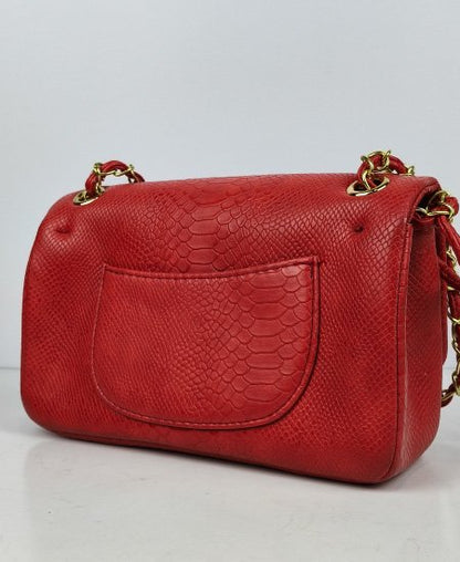 Chanel Red Snake Double Flap Bag