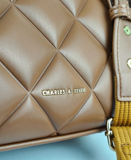 Charles and Keith Moon Face Brown Handbags