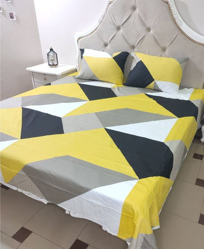 Cotton Satin Bedsheet Elegant Geometric TC-240 Jungle Tree