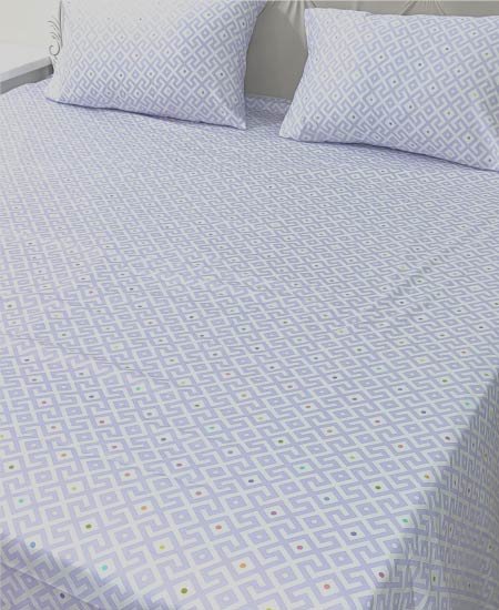 Cotton Satin Bedsheet Elegant Plum Geometric TC-240 Jungle Tree