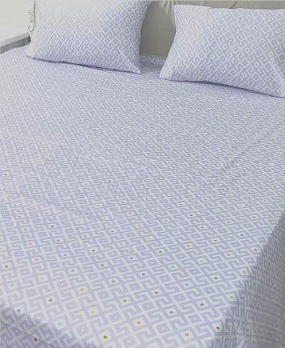 Cotton Satin Bedsheet Elegant Plum Geometric TC-240 Jungle Tree