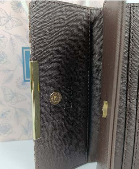 Dior Ladies Wallet Chocolate Brown