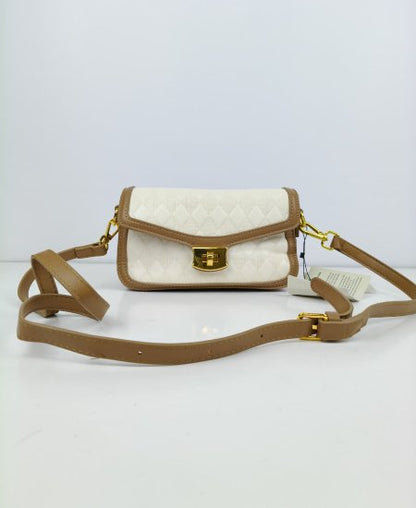 Elegant Handbag Khaki White