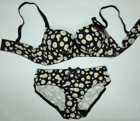 Flora 2PC Bra Black 38