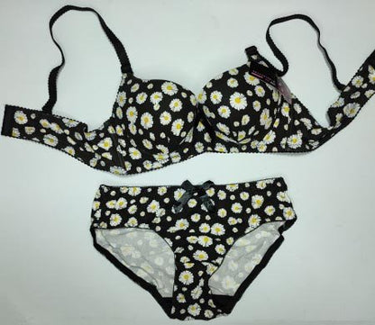Flora 2PC Bra Black 38