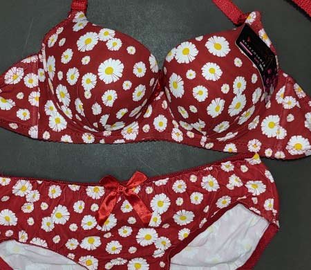 Flora 2PC Bra Red 38