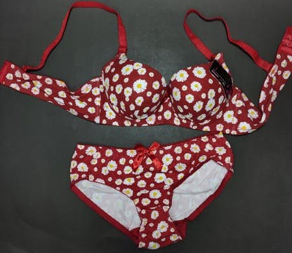 Flora 2PC Bra Red 38